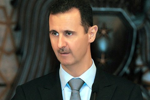 Syrian President Assad speaks during Iftar banquet