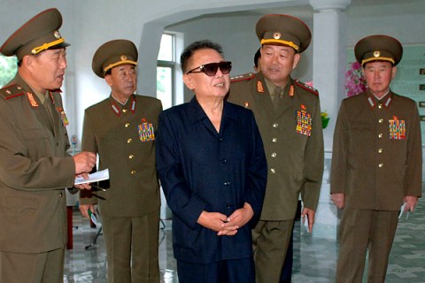 File photo of North Korean leader Kim at the 593 Military Unit's Commander School