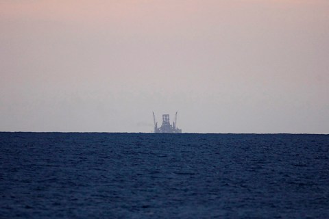 A Chinese-built drilling rig, known as Scarabeo 9, is seen off the coast of Havana
