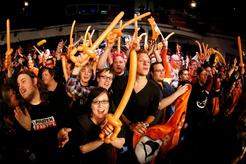 Supporters of the Pirate Party 