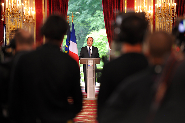 The new French leader takes office