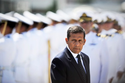 Peru's President Ollanta Humala arrives