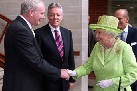 Queen Elizabeth with McGuinness