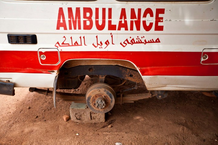A detail of one of a few broken ambulances at the Aweil State Hospital, the only hospital in the South Sudanese state of Northern Bahr el Ghazal