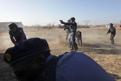 In South Africa, Police Fire on Striking Mineworkers