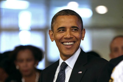 Barack Obama after addressing the UN General Assembly