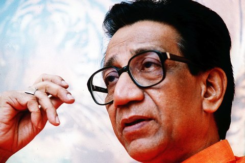 image: Balasaheb Thackeray, leader of the Hindu nationalist Shiv Sena, in January of 1993. 