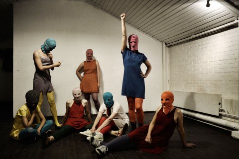 Image: Members of the dissident punk collective Pussy Riot 