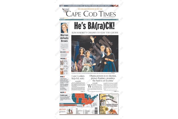 Cape Cod Times (Massachusetts) | Obama’s Triumph: Newspaper Headlines