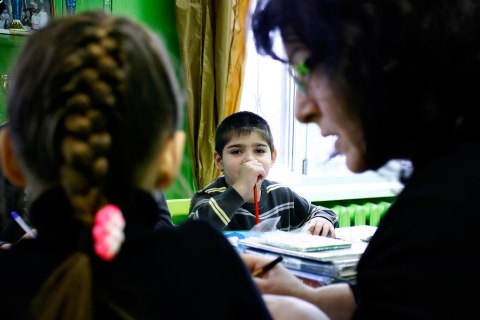 image: Orphan children attend a class at an orphanage in the southern Russian city of Rostov-on-Don, Dec. 19, 2012. 