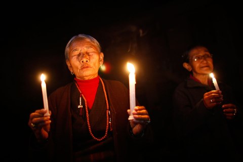 Nepal Tibetan Protestor