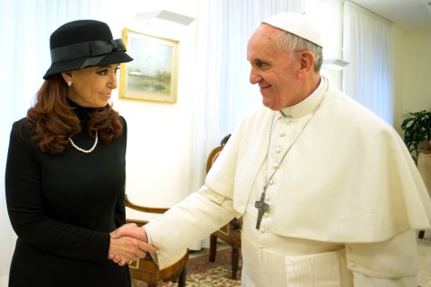 Pope Francis meets Argentine President Cristina Fernandez at the Vatican, March 18, 2013.