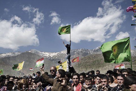 Kurds celebrate Newroz in the PKK controlled area of Qandil in the north of Iraqi Kurdistan.