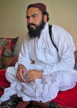 Deputy Pakistani Taliban leader Wali-ur-Rehman gestures as he speaks to a group of reporters in Shawal town, which lies between North and South Waziristan region in the northwest bordering Afghanistan, July 28, 2011.