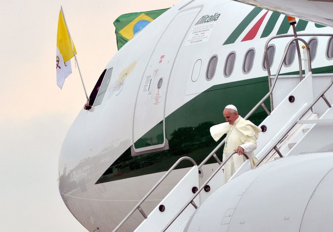 POPE FRANCIS ARRIVES TO RIO DE JANEIRO