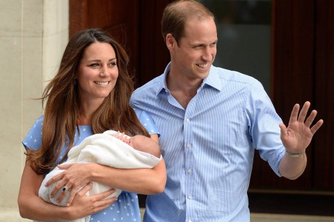 The Duke and Duchess of Cambridge with their new baby boy outside the Lindo Wing of St Mary’s Hospital in London, on July 23, 2013.