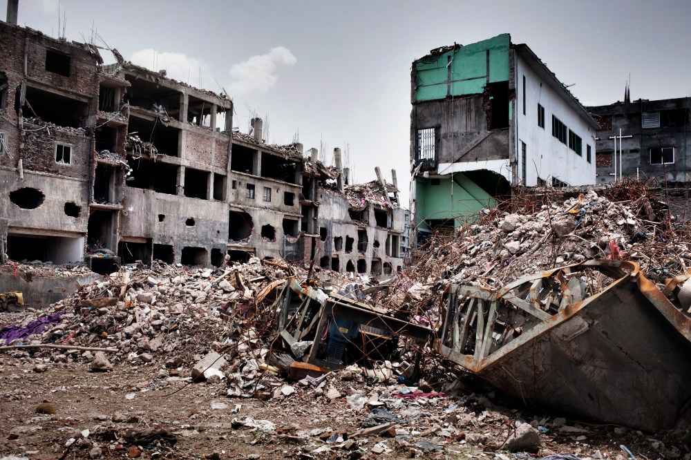 By June 1, the site of the Rana Plaza factory collapse was razed to remove most of the debris.