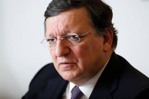 EU Commission President Barroso answers questions during the Reuters Future of the Euro Zone Summit in Brussels