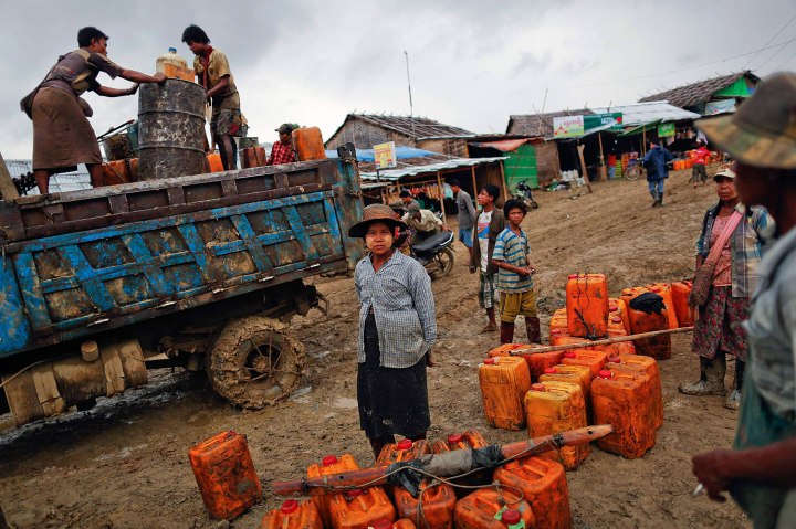 Manual Oil Drilling in Burma