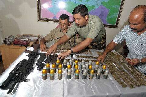 weapons recovered from the Garo National Liberation Army 