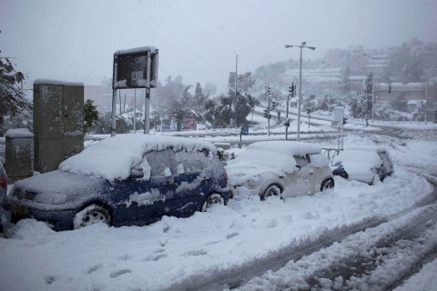 Snow storm in Jerusalem