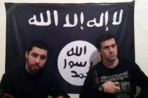 A screen grab taken from  a video posted on  website vdagestan.com showing a two men believed to be Suleiman and Abdul Rahman, suicide bombers in last month's deadly bombings in Volgograd.